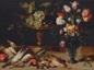 Still Life with Flowers, Grapes, and Small Game Birds (1615), Frans Snyders